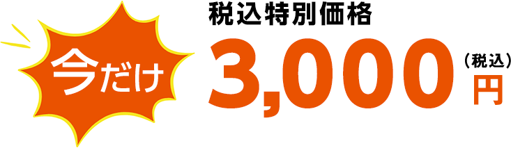 今だけ 税込特別価格 3,000円（税込）